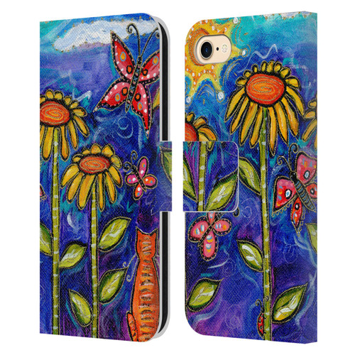 Wyanne Nature 2 Sundown Sunflowers Leather Book Wallet Case Cover For Apple iPhone 7 / 8 / SE 2020 & 2022