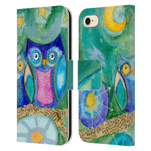 Wyanne Owl Wishing The Night Away Leather Book Wallet Case Cover For Apple iPhone 7 / 8 / SE 2020 & 2022