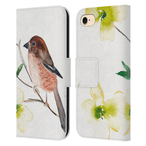 Mai Autumn Birds Dogwood Branch Leather Book Wallet Case Cover For Apple iPhone 7 / 8 / SE 2020 & 2022