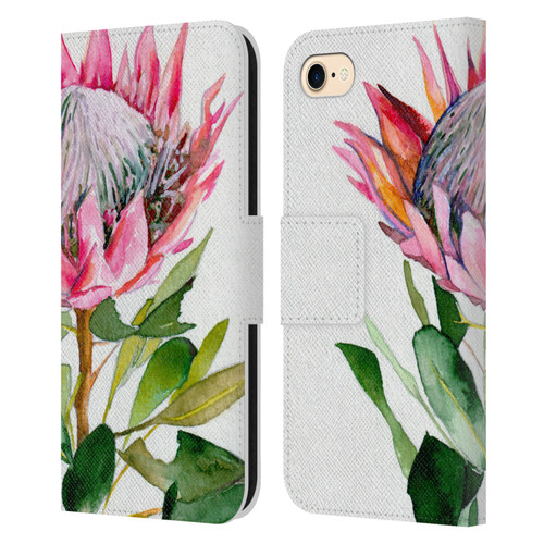 Mai Autumn Floral Blooms Protea Leather Book Wallet Case Cover For Apple iPhone 7 / 8 / SE 2020 & 2022