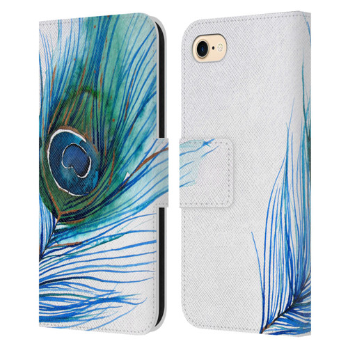 Mai Autumn Feathers Peacock Leather Book Wallet Case Cover For Apple iPhone 7 / 8 / SE 2020 & 2022