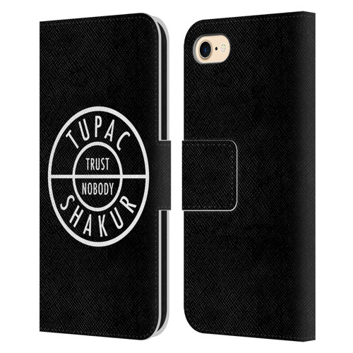 Tupac Shakur Logos Trust Nobody Leather Book Wallet Case Cover For Apple iPhone 7 / 8 / SE 2020 & 2022