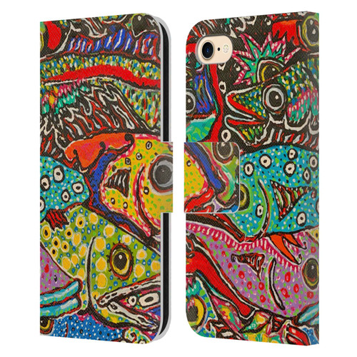 Mad Dog Art Gallery Assorted Designs Many Mad Fish Leather Book Wallet Case Cover For Apple iPhone 7 / 8 / SE 2020 & 2022