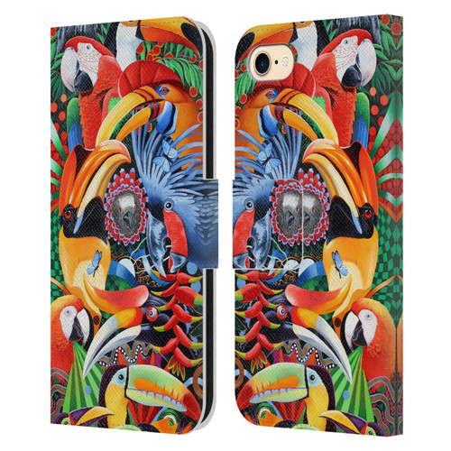 Graeme Stevenson Assorted Designs Birds 2 Leather Book Wallet Case Cover For Apple iPhone 7 / 8 / SE 2020 & 2022