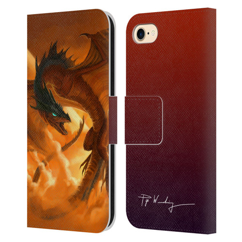 Piya Wannachaiwong Dragons Of Fire Sunrise Leather Book Wallet Case Cover For Apple iPhone 7 / 8 / SE 2020 & 2022