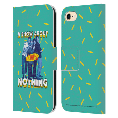 Seinfeld Graphics A Show About Nothing Leather Book Wallet Case Cover For Apple iPhone 7 / 8 / SE 2020 & 2022