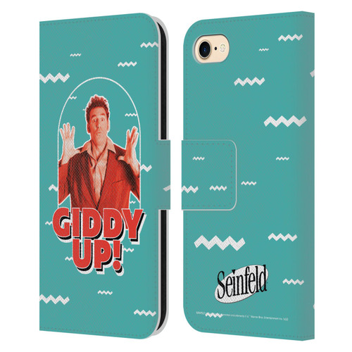 Seinfeld Graphics Giddy Up! Leather Book Wallet Case Cover For Apple iPhone 7 / 8 / SE 2020 & 2022