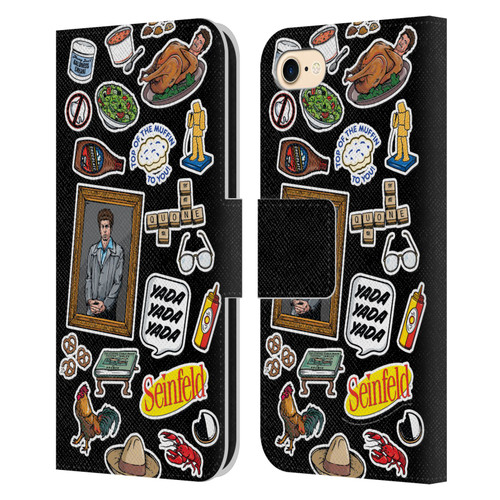 Seinfeld Graphics Sticker Collage Leather Book Wallet Case Cover For Apple iPhone 7 / 8 / SE 2020 & 2022