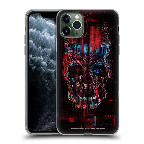 Watch Dogs Legion Key Art Skull Glitch Soft Gel Case for Apple iPhone 11 Pro Max