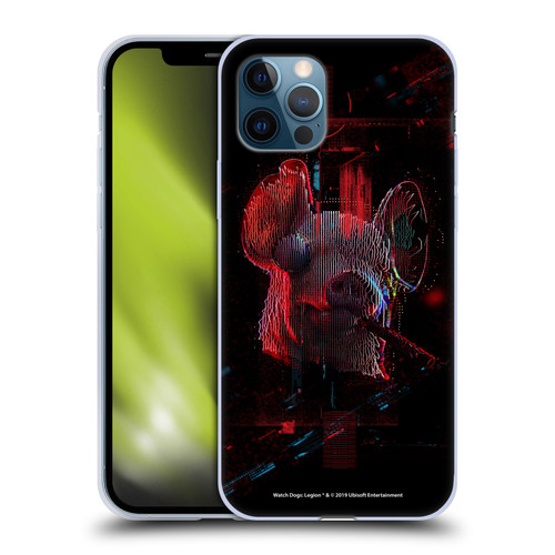 Watch Dogs Legion Key Art Pig Head Glitch Soft Gel Case for Apple iPhone 12 / iPhone 12 Pro