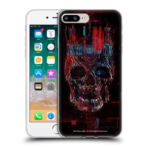 Watch Dogs Legion Key Art Skull Glitch Soft Gel Case for Apple iPhone 7 Plus / iPhone 8 Plus