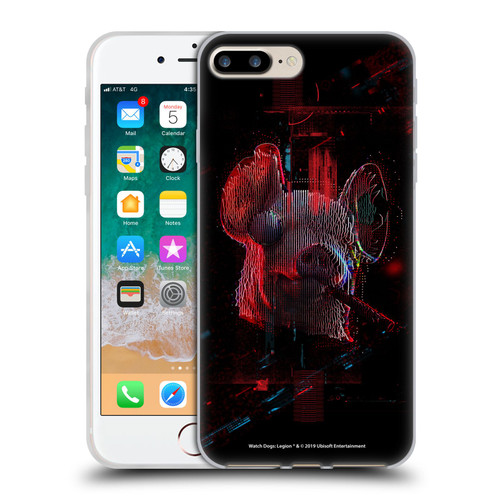 Watch Dogs Legion Key Art Pig Head Glitch Soft Gel Case for Apple iPhone 7 Plus / iPhone 8 Plus