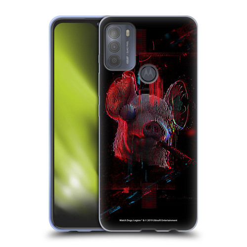 Watch Dogs Legion Key Art Pig Head Glitch Soft Gel Case for Motorola Moto G50