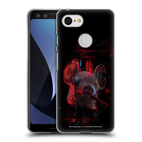 Watch Dogs Legion Key Art Pig Head Glitch Soft Gel Case for Google Pixel 3