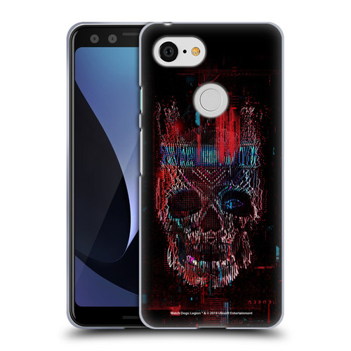Watch Dogs Legion Key Art Skull Glitch Soft Gel Case for Google Pixel 3