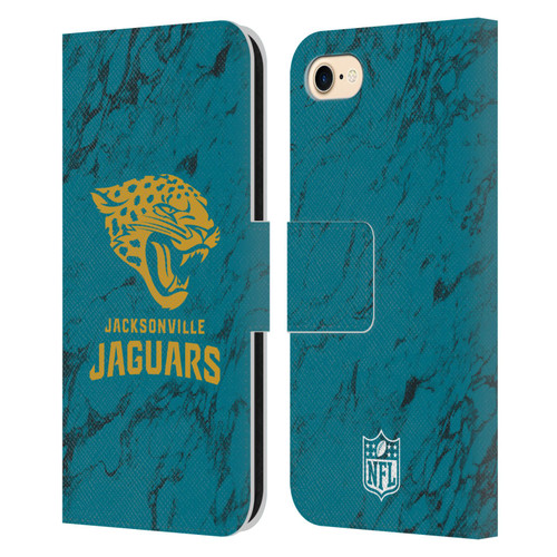 NFL Jacksonville Jaguars Graphics Coloured Marble Leather Book Wallet Case Cover For Apple iPhone 7 / 8 / SE 2020 & 2022