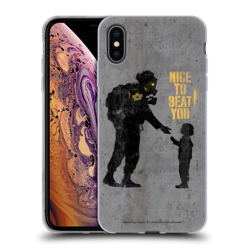 Watch Dogs Legion Street Art Nice To Beat You Soft Gel Case for Apple iPhone XS Max