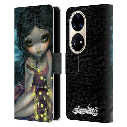 Strangeling Art Fireflies in Summer Leather Book Wallet Case Cover For Huawei P50 Pro