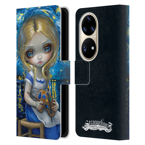 Strangeling Art Impressionist Night Leather Book Wallet Case Cover For Huawei P50 Pro