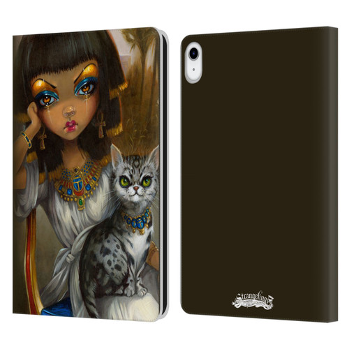 Strangeling Art Egyptian Girl with Cat Leather Book Wallet Case Cover For Apple iPad 10.9 (2022)