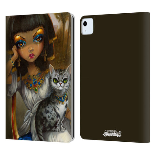 Strangeling Art Egyptian Girl with Cat Leather Book Wallet Case Cover For Apple iPad Air 2020 / 2022