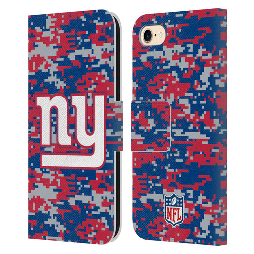 NFL New York Giants Graphics Digital Camouflage Leather Book Wallet Case Cover For Apple iPhone 7 / 8 / SE 2020 & 2022