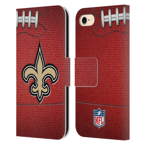 NFL New Orleans Saints Graphics Football Leather Book Wallet Case Cover For Apple iPhone 7 / 8 / SE 2020 & 2022