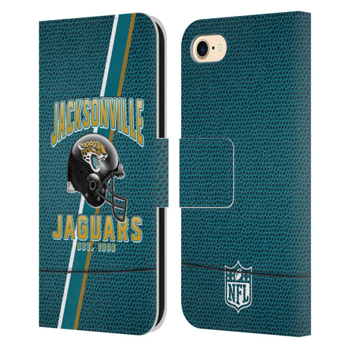NFL Jacksonville Jaguars Logo Art Football Stripes Leather Book Wallet Case Cover For Apple iPhone 7 / 8 / SE 2020 & 2022