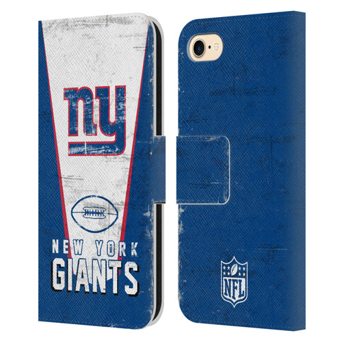 NFL New York Giants Logo Art Banner Leather Book Wallet Case Cover For Apple iPhone 7 / 8 / SE 2020 & 2022