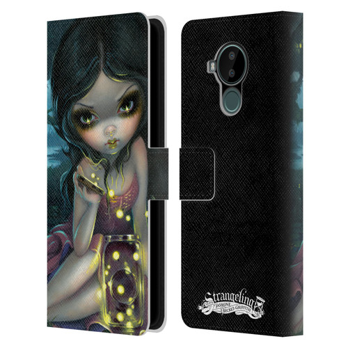 Strangeling Art Fireflies in Summer Leather Book Wallet Case Cover For Nokia C30