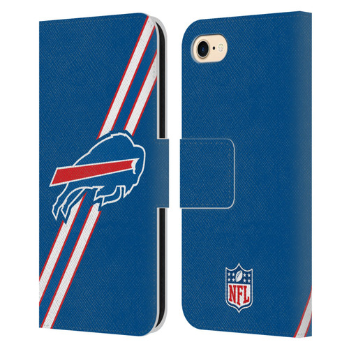 NFL Buffalo Bills Logo Stripes Leather Book Wallet Case Cover For Apple iPhone 7 / 8 / SE 2020 & 2022