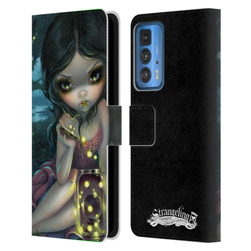 Strangeling Art Fireflies in Summer Leather Book Wallet Case Cover For Motorola Edge (2022)