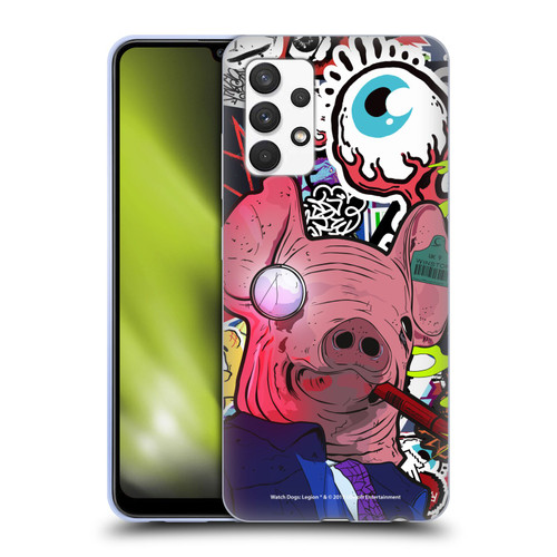 Watch Dogs Legion Street Art Winston Stickerbomb Soft Gel Case for Samsung Galaxy A32 (2021)