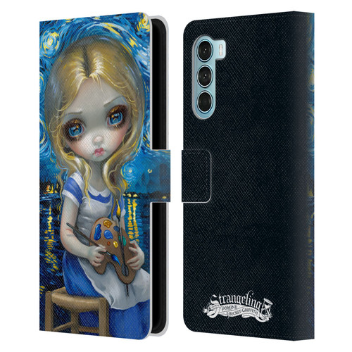 Strangeling Art Impressionist Night Leather Book Wallet Case Cover For Motorola Edge S30 / Moto G200 5G