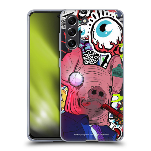 Watch Dogs Legion Street Art Winston Stickerbomb Soft Gel Case for Samsung Galaxy S21 FE 5G