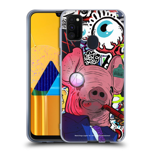 Watch Dogs Legion Street Art Winston Stickerbomb Soft Gel Case for Samsung Galaxy M30s (2019)/M21 (2020)