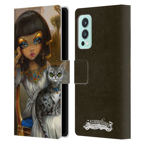 Strangeling Art Egyptian Girl with Cat Leather Book Wallet Case Cover For OnePlus Nord 2 5G