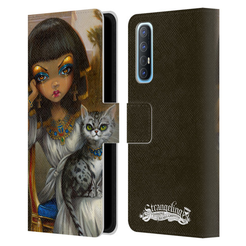 Strangeling Art Egyptian Girl with Cat Leather Book Wallet Case Cover For OPPO Find X2 Neo 5G