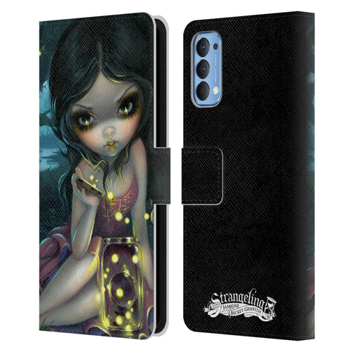 Strangeling Art Fireflies in Summer Leather Book Wallet Case Cover For OPPO Reno 4 5G