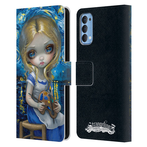 Strangeling Art Impressionist Night Leather Book Wallet Case Cover For OPPO Reno 4 5G