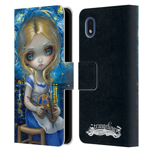 Strangeling Art Impressionist Night Leather Book Wallet Case Cover For Samsung Galaxy A01 Core (2020)