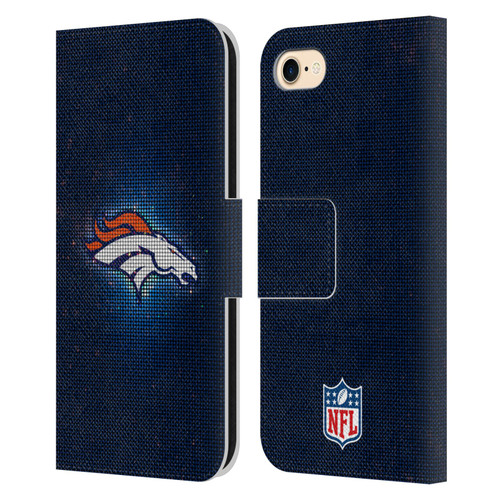 NFL Denver Broncos Artwork LED Leather Book Wallet Case Cover For Apple iPhone 7 / 8 / SE 2020 & 2022