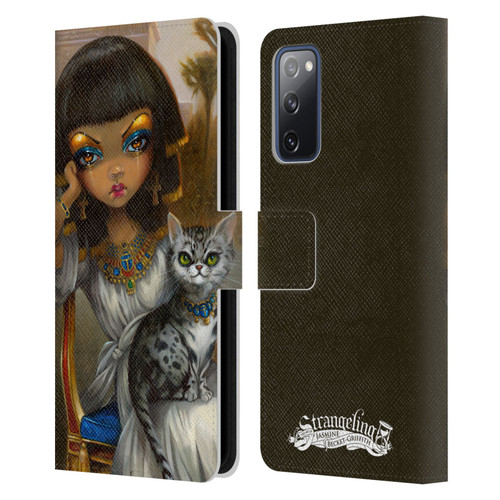 Strangeling Art Egyptian Girl with Cat Leather Book Wallet Case Cover For Samsung Galaxy S20 FE / 5G