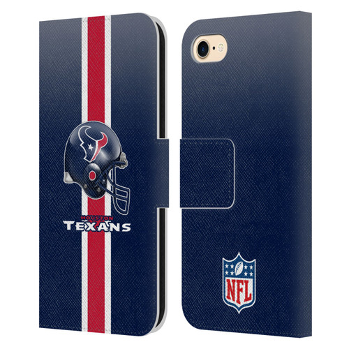 NFL Houston Texans Logo Helmet Leather Book Wallet Case Cover For Apple iPhone 7 / 8 / SE 2020 & 2022