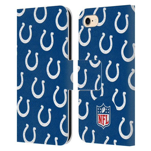 NFL Indianapolis Colts Artwork Patterns Leather Book Wallet Case Cover For Apple iPhone 7 / 8 / SE 2020 & 2022