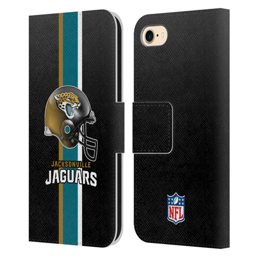 NFL Jacksonville Jaguars Logo Helmet Leather Book Wallet Case Cover For Apple iPhone 7 / 8 / SE 2020 & 2022