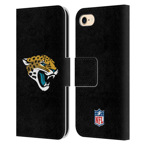 NFL Jacksonville Jaguars Logo Plain Leather Book Wallet Case Cover For Apple iPhone 7 / 8 / SE 2020 & 2022