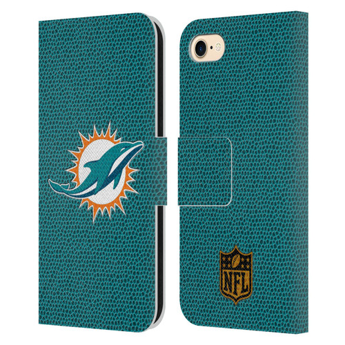 NFL Miami Dolphins Logo Football Leather Book Wallet Case Cover For Apple iPhone 7 / 8 / SE 2020 & 2022