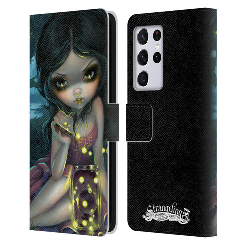 Strangeling Art Fireflies in Summer Leather Book Wallet Case Cover For Samsung Galaxy S21 Ultra 5G