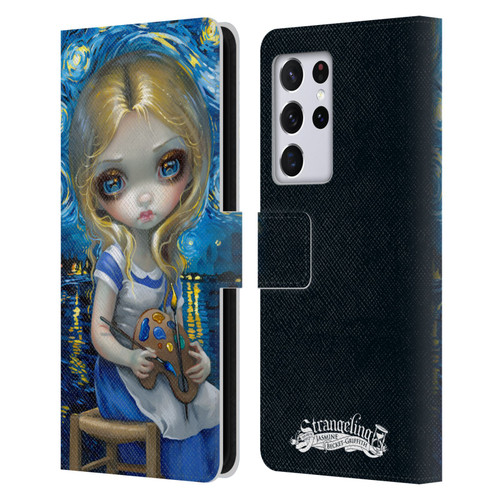 Strangeling Art Impressionist Night Leather Book Wallet Case Cover For Samsung Galaxy S21 Ultra 5G